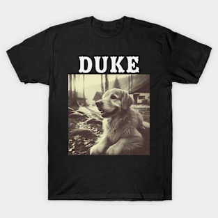 Duke, bootleg,  golden retriever puppy design for dog lovers T-Shirt